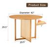 Chinese Countryside Solid Wood Round Table, Simple Modern Imitation Rattan Table, Wooden Table, Desk. Suitable for Dining Room, Living Room, Office view 2