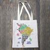 BLUPARK South America Map Tote Bag South America Travel Souvenirs Gifts America Pride Shoulder Bag South America Shopping Bag (SOUTH AMERICA) view 4
