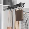THEGA Pull Out Pots and Pans Organizer, Aluminum Alloy Closet Holder Hanger Rail with Adjustable Hooks, for Cabinet, Closet Tie Rack, Belt Scarf Hanger - for Storage and Organization(46cm/18.11inch) view 2