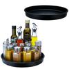 Amolliar Lazy Susan 10" 2Pack Metal Rotating Turntable Organizer for Cabinet, Spice Rack(Black) Bundle with 2 Pack Cute Qtip Dispenser Holder Apothecary Jars Bathroom Countertop Storage Organize view 2