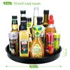 Amolliar Lazy Susan 10" 2Pack Metal Rotating Turntable Organizer for Cabinet, Spice Rack(Black) Bundle with 2 Pack Cute Qtip Dispenser Holder Apothecary Jars Bathroom Countertop Storage Organize view 3