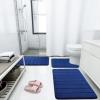 Buganda Meomry Foam Bathroom Mat and Toilet Rugs U-Shaped, Bath Rug Size 35.4 x 24 and Toilet Rugs Size 24 x 20 in Navy Blue, 2 Item Bundle view 2