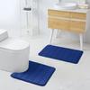 Buganda Meomry Foam Bathroom Mat and Toilet Rugs U-Shaped, Bath Rug Size 35.4 x 24 and Toilet Rugs Size 24 x 20 in Navy Blue, 2 Item Bundle view 3