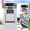 Entcook Commercial Ice Cream Maker, 3 Flavors, 20-28L/H Yield, LCD Panel, Auto Clean, 2200W Countertop Soft Serve Machine w/ 2x7L Hopper, Frozen Yogurt Maker for Restaurant Snack Bar US plug view 3
