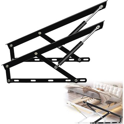 2Pcs Furniture Hardware Bed Gas Spring Storage Bed Lift Mechanism Kit Hydraulic Bed Mechanism Folding Bed Lifting Mechanism Gas Spring Bed Storage Lift Kit Heavy Duty Gas Spring Strut(Black,600mm)