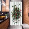 Ambesonne Christmas Stall Shower Curtain, Holiday Season Botanical Themed Pine Branches Snowflakes Stars Balls, Fabric Bathroom Decor Set with Hooks, 54" W x 78" L, Hunter Green Vermilion view 2