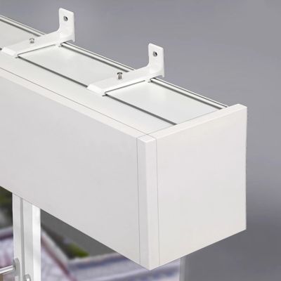 Blazea Wall Mounting Curtain Valance Box, Sliding Curtain Rod for Home Office Windows Decor, Curtain Tracks Double Rails and Curtain Pelmet Panel(250cm (8.2ft))