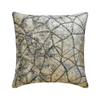 The HomeCentric Decorative Throw Pillow Covers Silver 26"x26" (65x65 cm) Velvet Beaded, Foil, Handmade, Texture Pillowcase, Abstract Modern Style - Shining Shards view 1