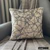 The HomeCentric Decorative Throw Pillow Covers Silver 26"x26" (65x65 cm) Velvet Beaded, Foil, Handmade, Texture Pillowcase, Abstract Modern Style - Shining Shards view 4