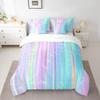 Erosebridal Ombre Striped 7 Piece Comforter Set Queen,Gradient Rainbow Stripes Bed in a Bag with Flat Sheet and Fitted Sheet,Geometric Stripe Lines Bubble Bedding Set with Pillowcase & Sham view 2