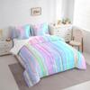 Erosebridal Ombre Striped 7 Piece Comforter Set Queen,Gradient Rainbow Stripes Bed in a Bag with Flat Sheet and Fitted Sheet,Geometric Stripe Lines Bubble Bedding Set with Pillowcase & Sham view 3