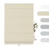 BERISSA 100% Blackout Roman Shades for Windows,Cordless Linen Roman Blinds,Thermal Insulated Noise Reduction Room Darkening Pull Down Window Shades for Home Office Bedroom(55" W x 48" H) Beige view 1