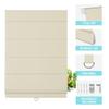 BERISSA 100% Blackout Roman Shades for Windows,Cordless Linen Roman Blinds,Thermal Insulated Noise Reduction Room Darkening Pull Down Window Shades for Home Office Bedroom(55" W x 48" H) Beige view 3