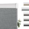 BERISSA Blackout Cellular Window Shades Cordless Honeycomb Blinds for Windows, Stripe Jacquard Fabric Cellular Blinds Noise Reduction Thermal Insulated Pull Down Shades for Home(70" W x 72" H) Blue view 1