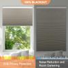 BERISSA Blackout Cellular Window Shades Cordless Honeycomb Blinds for Windows, Stripe Jacquard Fabric Cellular Blinds Noise Reduction Thermal Insulated Pull Down Shades for Home(26" W x 56" H) Beige view 3