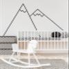 Black Thin Line Stickers - Mountains Peel And Stick Stripe Wall Decals Decor Lime green view 2