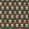 Ambesonne Christmas Duvet Cover Set, Whimsical Teddy Bears with Hats and Scarves Pine Leaves Plain Back, Decorative 2 Piece Bedding Set with 1 Pillow Sham, Twin Size, Green Dimgray Vermilion view 2