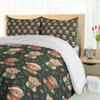 Ambesonne Christmas Duvet Cover Set, Whimsical Teddy Bears with Hats and Scarves Pine Leaves Plain Back, Decorative 2 Piece Bedding Set with 1 Pillow Sham, Twin Size, Green Dimgray Vermilion view 4