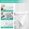 ALAGEO Shower Curtain with Snap-in Fabric Liner Set Retro Moroccan Lattice No Hook Shower Curtain with Mesh Top Window Geometric Classic Quatrefoil Trellis Shower Curtains Waterproof 60x72 view 3