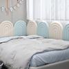 XLIHAWY 3D Kids Anti-Collision Wall Padding, Home Nursery Decorative Wall Panels, 3cm Thick Headboard Wall Stickers, Self- Adhesive Wall Cushion(Blue-A,15.75x15.75in/3pcs) view 2