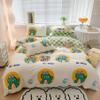 100% Cotton Printed Sheet Set 4 Piece, Cute Little Flowers Soft Breathable All Season Bedding Sets, Warm Comfortable Kids Teen Full Size Set with Zipper Closure,Green,Full view 1