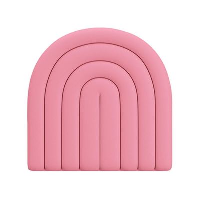 XLIHAWY 3D Kids Anti-Collision Wall Padding, Home Nursery Decorative Wall Panels, 3cm Thick Headboard Wall Stickers, Self- Adhesive Wall Cushion(Pink-a,15.75x15.75in/1pcs)