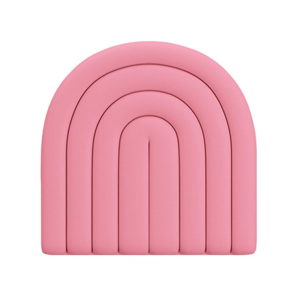 XLIHAWY 3D Kids Anti-Collision Wall Padding, Home Nursery Decorative Wall Panels, 3cm Thick Headboard Wall Stickers, Self- Adhesive Wall Cushion(Pink-a,15.75x15.75in/1pcs)