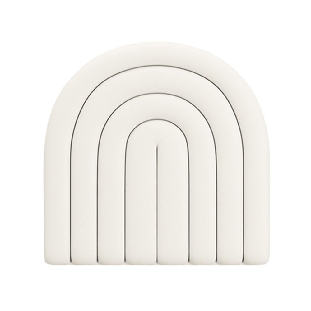 XLIHAWY 3D Kids Anti-Collision Wall Padding, Home Nursery Decorative Wall Panels, 3cm Thick Headboard Wall Stickers, Self- Adhesive Wall Cushion(White,15.75x15.75in/3pcs)