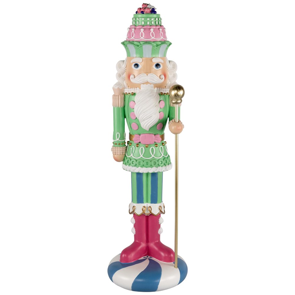 Northlight Pastel Christmas Candy Nutcracker King - 21.75" - Green