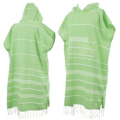 Beach Poncho with Hood, Personalized Turkish Towel Poncho, Handmade Beach Coverup, Customizable Unisex Surf Hoodie for Adult, Wetsuit Changing, Quick Dry Cotton, Lightweight, Sand Proof (Lime Green)