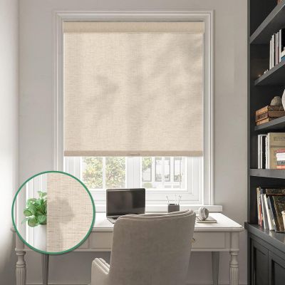 Tonature Light Filtering Roller Shades Cordless Blinds with Natural Linen Fabric,Roller Blinds for Indoor Windows,Custom Blinds & Shades for Home,Bedroom,73" W X 64" H,Beige(Light Filtering)