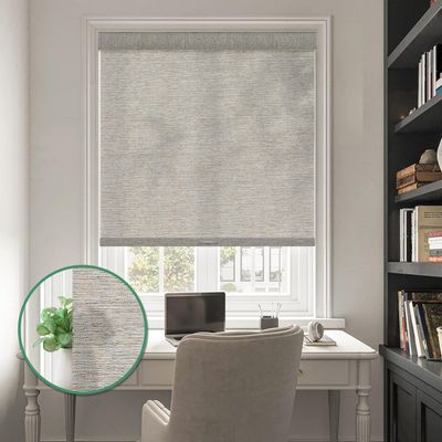 Tonature Light Filtering Roller Shades Cordless Blinds with Natural Linen Fabric,Roller Blinds for Indoor Windows,Custom Blinds & Shades for Home,Bedroom,77" W X 84" H,Grey(Light Filtering)