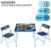 Marvel Avengers 3-Piece Kids Activity Table and Chair Set  Square Table with 2 Folding Chairs, Superhero-Themed Furniture for Ages 3+, Ideal for Playroom, Arts & Crafts, or Snacks view 2