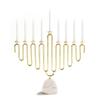 Anna New York Coluna Carrara Marble & Gold Menorah view 1