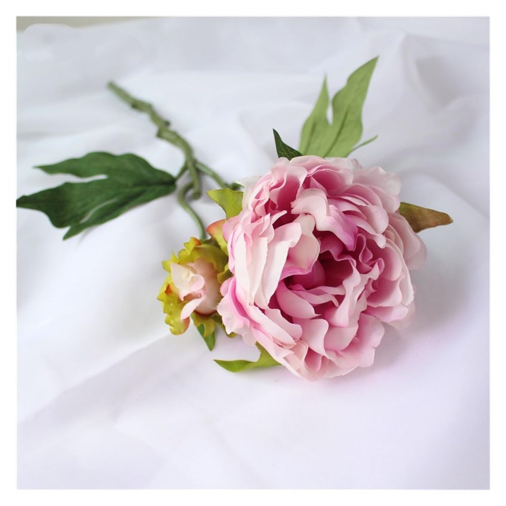 WANGHAI2024M Artificial Flowers Flower Bouquet Bridal Artificial Silk Peony Flower Pink White DIY Home Party Decoration Table Centerpieces Simulated Flowers Fake Flowers(Gray)