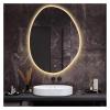 ZJSMP Bathroom Mirror, 28x36 Inch Minimalist Intelligent Bath Mirrors Home Bedroom Makeup Mirrors Wall-Mounted Touch Screen Irregular Bathroom Mirror with Light view 1
