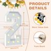 4 Feet Tall Marquee Light Up Foam Board Number 2, Happy 2nd 20th 25th Birthday Light Up Sign, Big Cardboard Numbers for Party Decor, Mosaic Balloon Frame Numbers for Parties Backdrop Decorations view 2