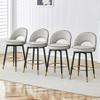 Bar Chairs Set of 4,Counter Height 360 Swivel Bar Stools Set of 4,Kitchen Bar Stools Set of 4 with Upholstered Faux Leather and Sturdy Metal Base,Gray Bar Stools for Dining Room, Kitchen Island. view 1