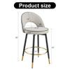 Bar Chairs Set of 4,Counter Height 360 Swivel Bar Stools Set of 4,Kitchen Bar Stools Set of 4 with Upholstered Faux Leather and Sturdy Metal Base,Gray Bar Stools for Dining Room, Kitchen Island. view 2