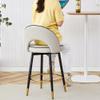 Bar Chairs Set of 4,Counter Height 360 Swivel Bar Stools Set of 4,Kitchen Bar Stools Set of 4 with Upholstered Faux Leather and Sturdy Metal Base,Gray Bar Stools for Dining Room, Kitchen Island. view 3