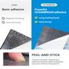 OCEANBROAD Boat Flooring EVA Foam Self-Adhesive 96''x36'' Faux Teak Marine Boat Decking Sheet for Jon Boats Yacht Floor, Gray with Blue Seam Lines view 2