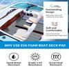 OCEANBROAD Boat Flooring EVA Foam Self-Adhesive 96''x36'' Faux Teak Marine Boat Decking Sheet for Jon Boats Yacht Floor, Gray with Blue Seam Lines view 4