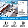 OCEANBROAD Boat Flooring EVA Foam Self-Adhesive 96''x2.4'' Faux Teak Marine Boat Decking Sheet for Jon Boats Yacht Floor, Gray with Red Seam Lines view 4
