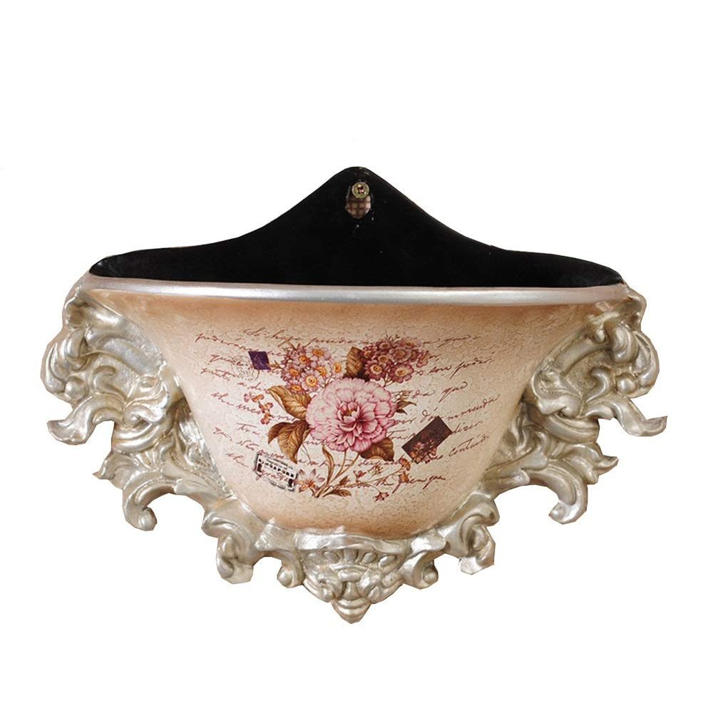ZJkHAOJ European Style Retro Resin Wall Mount Tall Flowers Vases for Living Dining Room Bedroom Kitchen Office Hotel Wall Deco Home Decoration Decorative Hanging Planter Vase 28.5  21.5cm (NO.226)