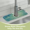 Turquoise Gold Fish Scale Faucet Mat Splash Guard Kitchen Sink Faucet Mat Microfiber Drip Catcher for Bathroom RV Kitchen Faucet view 2
