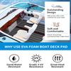 OCEANBROAD Boat Flooring EVA Foam Self-Adhesive 96''x36'' Faux Teak Marine Boat Decking Sheet for Jon Boats Yacht Floor, Dark Gray with Black Seam Lines view 4