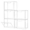 Freebat Stackable Storage Bins, Clear Acrylic Display Case, 5-Pack Acrylic Boxes with Lids, Clear Storage Containers Storage for Handbags, Collectibles & Figures view 1