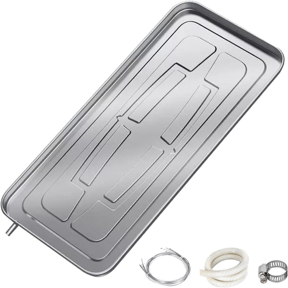 YONGYILI 1-5P Air Conditioner Drip Pan, Outdoor Stainless Steel Universal Ac Drip Tray Cushion Water Collecting Drainage Pan, for Split Air Conditioner Heat Pump Systems(5P:100x48cm/39x19in)