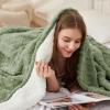 Aganear Flannel Throw Blanket - Cozy Soft Thick Throw Blanket for Women Portable Throw Blankets for Couch, Warm Present for Birthday, Christmas, Halloween, Housewarming(50"x60", Sage Green) view 1