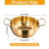 1200ml/40oz Stainless Steel Ramen Pot with Double Handle - Fast Heating Noodle Cooking Pot for Induction Cooker, Soup, Pasta, Korean Style (Golden) view 2
